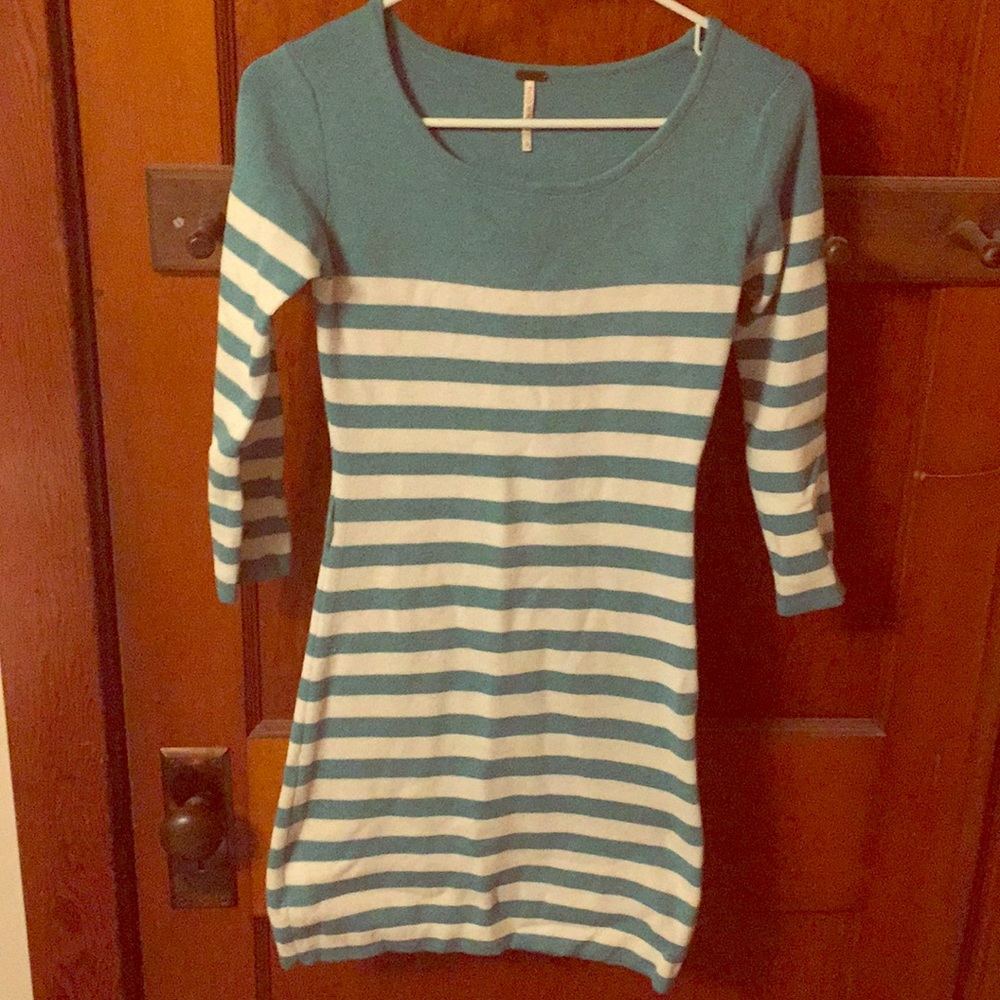 Turquoise Striped Dress